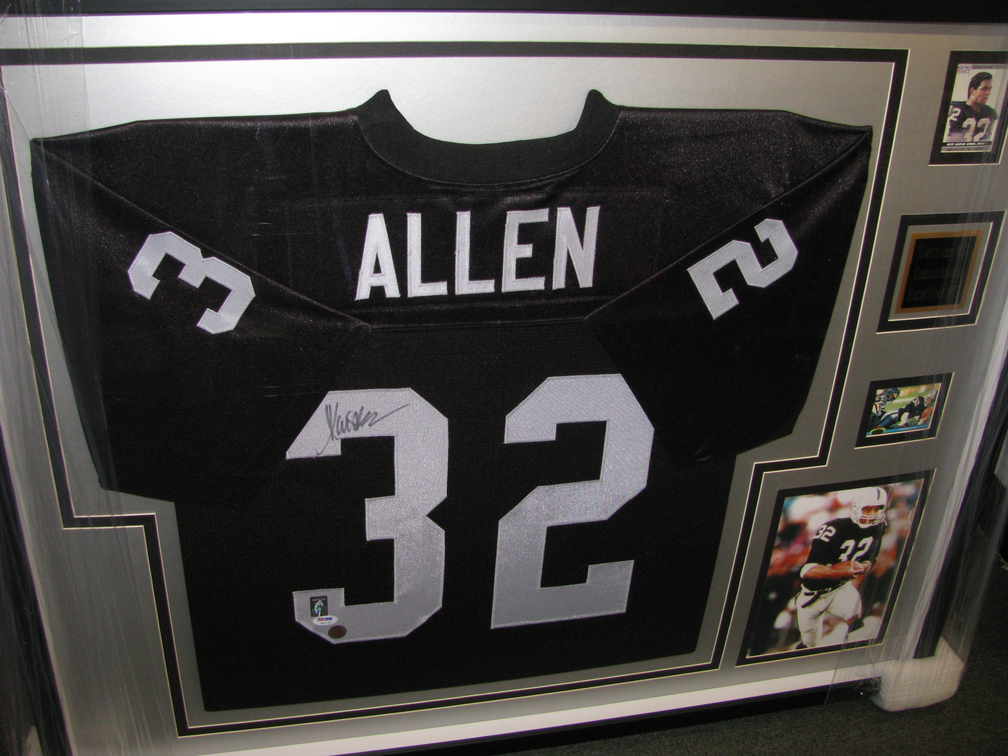 Marcus Allen Signed Framed Oakland Raiders Jersey