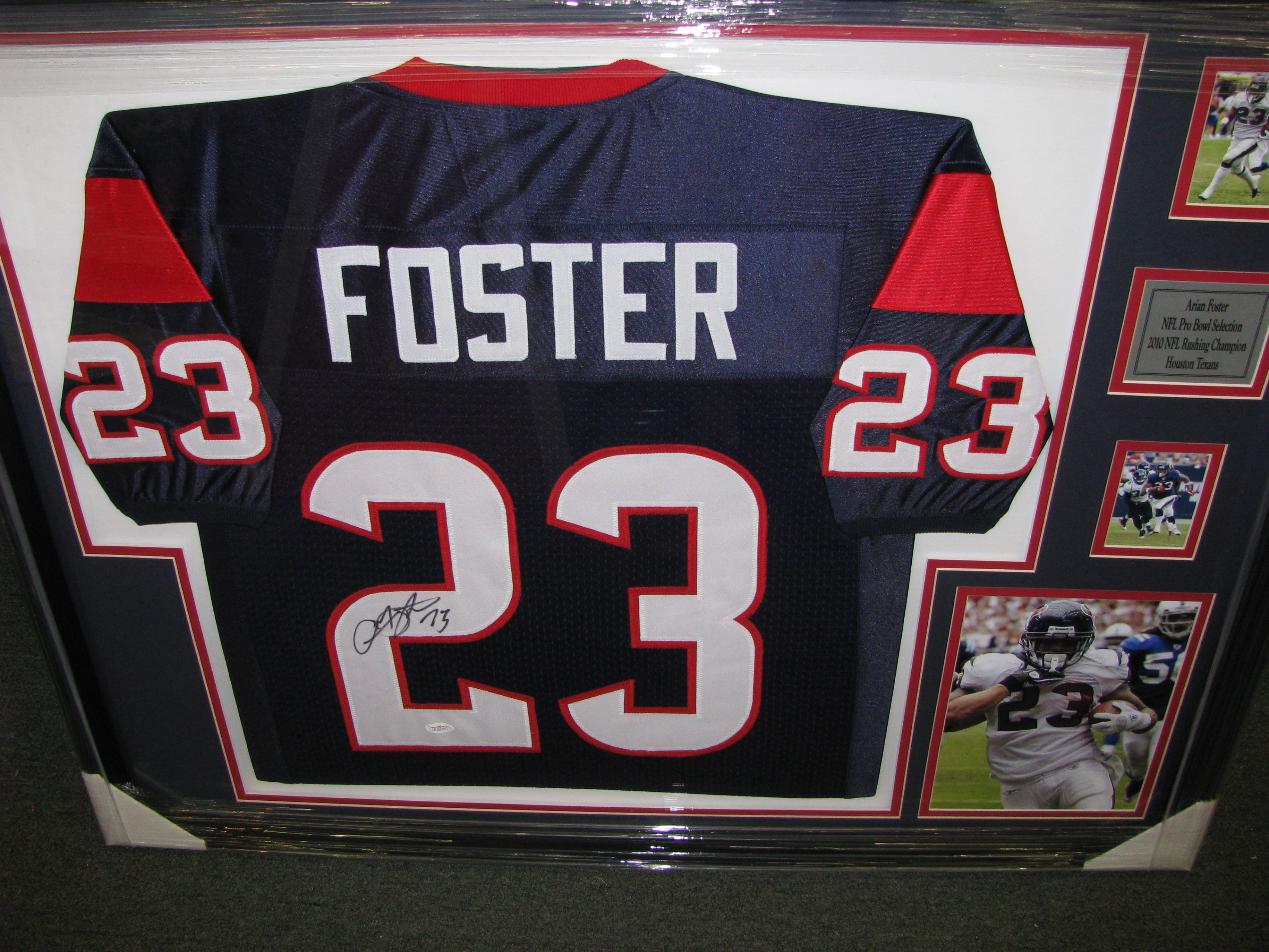 Arian Foster Texans Signed Framed Jersey